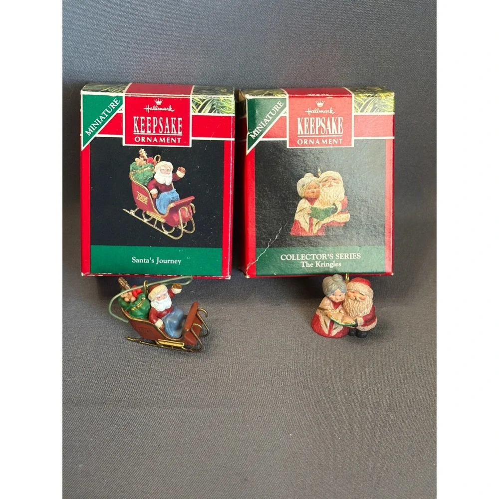 Hallmark Keepsake Miniature Ornaments Santas Journey 1995 The Kringles 1994 Set